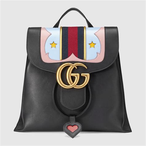 gucci gg marmont double g and leaf motif|gucci marmont leather backpack.